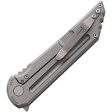 Hoback Knives Kwaiback Pocket Knife Framelock Gray Titanium Folding M390 031S