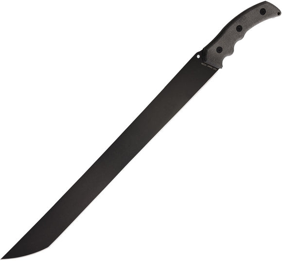 Hoback Knives The Way Machete Black Micarta DLC 14C28N Fixed Blade Knife 034B