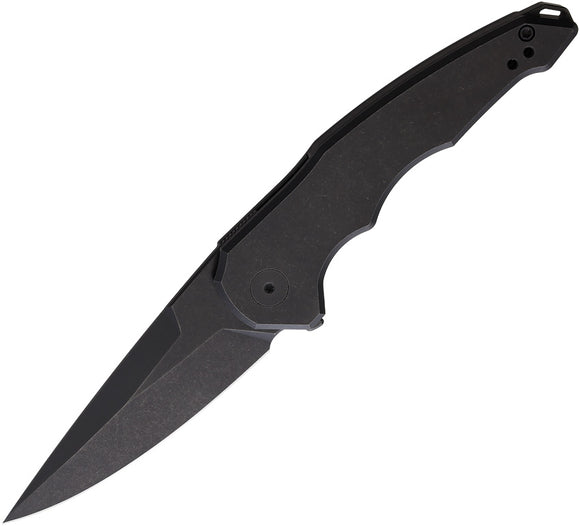 Hoback Knives OneSam Framelock Blackout Titanium Folding 20CV Pocket Knife 036BB