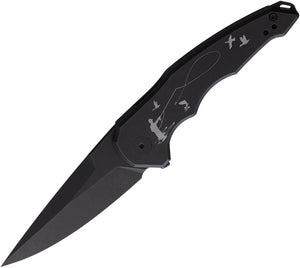 Hoback Knives OneSam Framelock Fishing Black Titanium Folding 20CV Pocket Knife 037