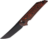 Hoback Knives Kwaiback Button Lock Mars Valley Carbon Fiber Folding 20CV Steel Pocket Knife 041