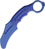Hoback Knives Tusk Karamit Trainer Blue G10 Aluminum Fixed Blade Knife 043T