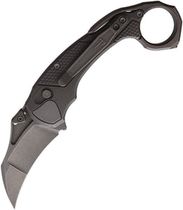 Hoback Knives Tactical Toucan Button Lock Gray Titanium Folding 20CV Pocket Knife 044T