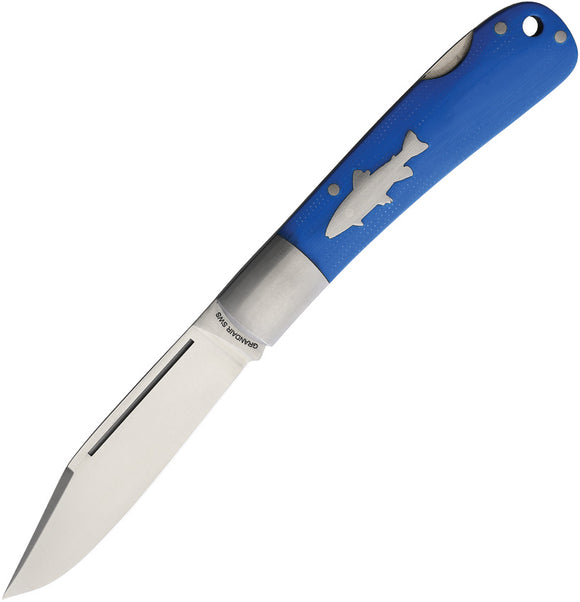 HPA SWS Salmon Lockback Blue G10 Folding Stainless Clip Point Pocket Knife SWSB