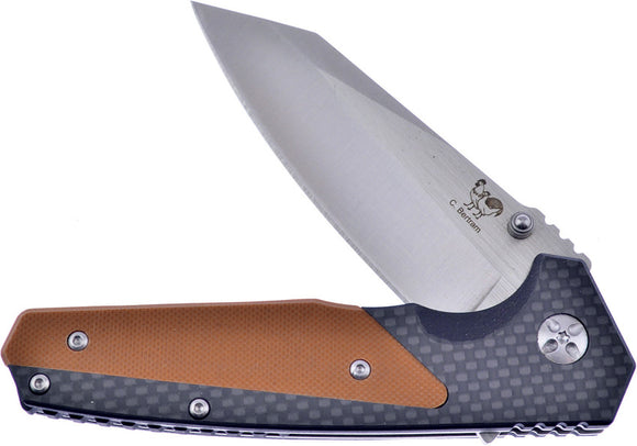 Hen & Rooster Linerlock Carbon Fiber & G10 Folding Stainless Pocket Knife 011BBR