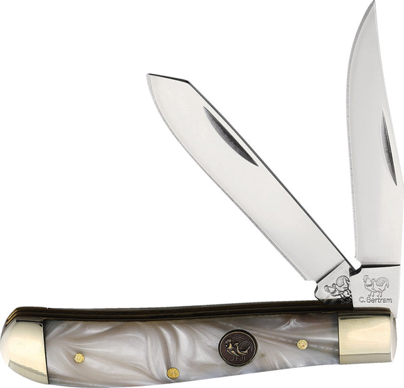 Hen & Rooster Small Trapper Cracked Ice Resin Folding Stainless Knife 212CI