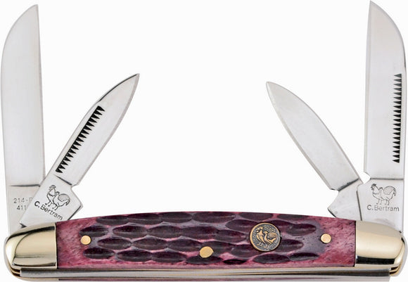 Hen & Rooster Congress Red Pick Bone Folding Stainless Steel Pocket Knife 214RPB