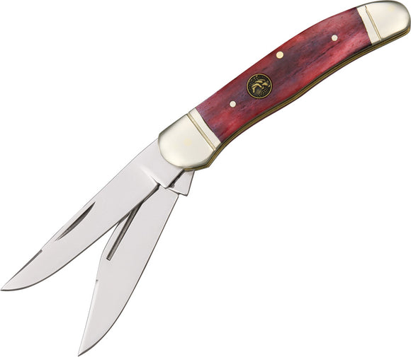 Hen & Rooster Copperhead Pocket Knife Red Bone Folding Stainless Blades 232BRB