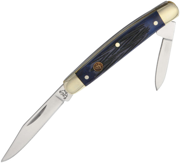 Hen & Rooster Pen Blue Pick Bone Folding Stainless Steel 2 Blade Pocket Knife 302BLPB