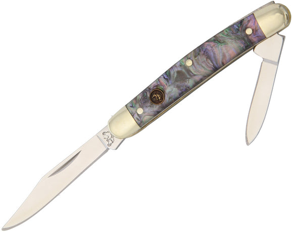 Hen & Rooster Pen Knife Imitation Abalone Folding Stainless Pocket Knife 302IAB