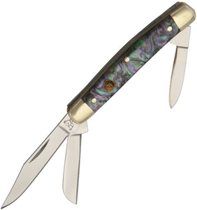 Hen & Rooster Stockman Pocket Knife Abalone Folding Stainless 3 Blades 303IAB