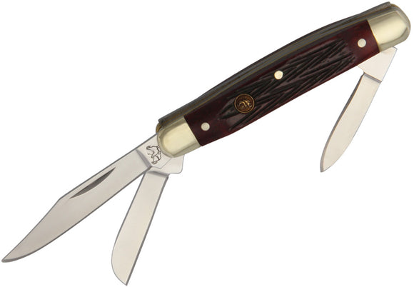 Hen & Rooster Small Stockman Red Pick Bone Folding Stainless Steel Pocket Knife 303RPB