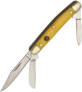 Hen & Rooster Small Stockman Yellow Corelon Folding Stainless Steel Pocket Knife 303Y