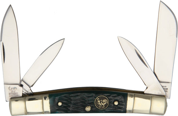 Hen & Rooster Congress Pocket Knife Green Bone Folding Stainless 324CGPB