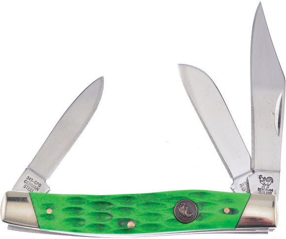 Hen & Rooster Stockman Green Pick Bone Folding Stainless Pocket Knife 343GPB