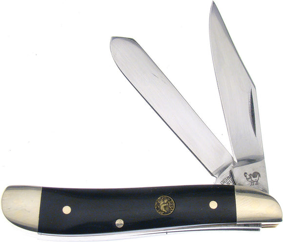 Hen & Rooster Peanut Buffalo Horn Folding Stainless Steel 2 Blade Pocket Knife 402CBH
