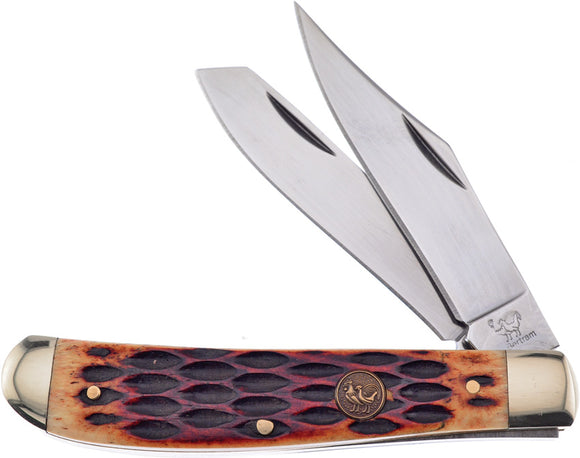 Hen & Rooster Trapper Brown Pick Bone Folding Stainless Pocket Knife 412BRPB