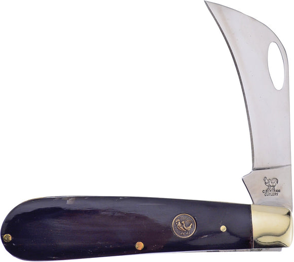 Hen & Rooster Hawkbill Buffalo Horn Folding Stainless Pocket Knife 441BH