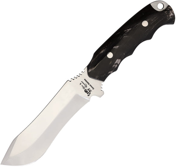 Hen & Rooster Fixed Blade Knife Black Buffalo Horn Stainless Cleaver 5003BH