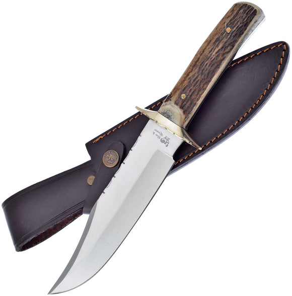 Hen & Rooster Deer Stag 440 Stainless Steel Fixed Blade Knife w/ Belt Sheath 805