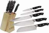 Hen & Rooster 5pc Black Kitchen Knife Set w/ Storage Block I062