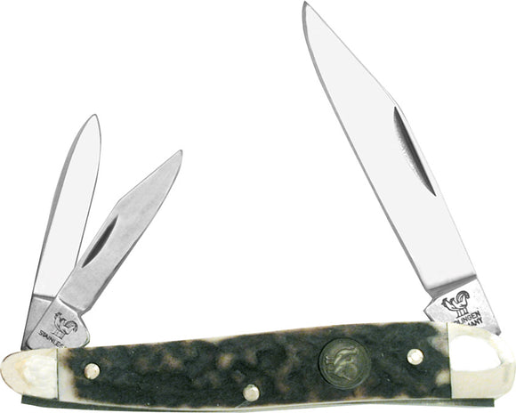 Hen & Rooster Whittler Stag Deer Stag Folding Stainless Steel Pocket Knife S203DS