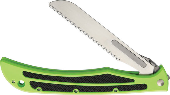 Havalon Baracuta Green Folding Pocket Knife w/ 2 Saw Blades/Sheath 11533