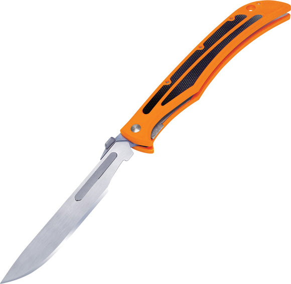 Havalon Baracuta-Blaze Orange Folding Stainless Skinner Pocket Knife 115BLAZE