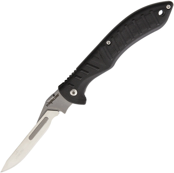 Havalon Forge Black Folding Pocket Knife w/ Belt Sheath 60ARHB