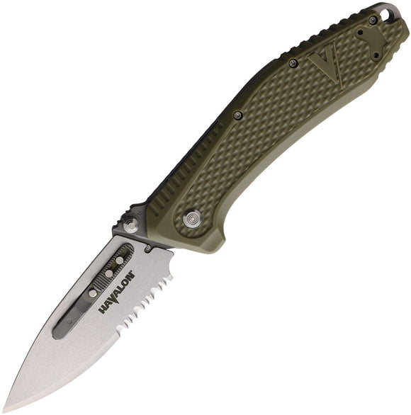 Havalon EDC REDI-Lock A/O Green Folding AUS-8 Pocket Knife VXTCREDIG