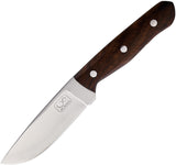 Infinite Blades Brown Smooth Wood Stainless Steel Fixed Blade Knife A30