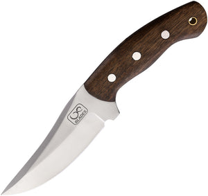 Infinite Blades Brown Smooth Wood Stainless Steel Fixed Blade Knife A32