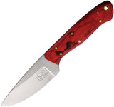 Infinite Blades Red Smooth Pakkawood Stainless Steel Fixed Blade Knife A37