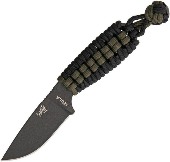ESEE Izula BLK Fixed Blade Black & OD Paracord Wrapped Handle Knife