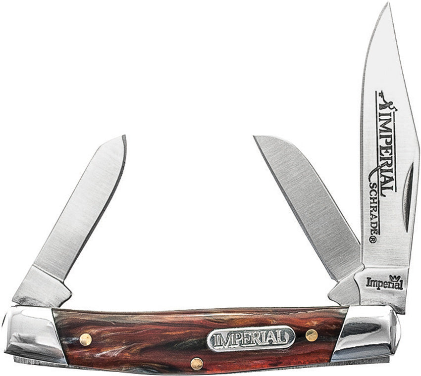 Imperial Schrade IMP17S Coltello Tascabile Stockman - Lame In Acciaio, Manico Celluloide, 8,5 Cm - 4