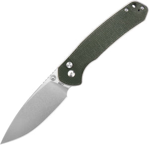 CJRB Large Pyrite Button Lock OD Green Micarta Folding AR-RPM9 Pocket Knife 1925LODG