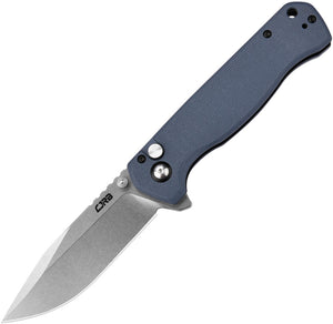 CJRB Chord Button Lock Blue-Gray G10 Folding AR-RPM9 Drop Pt Pocket Knife 1927GY