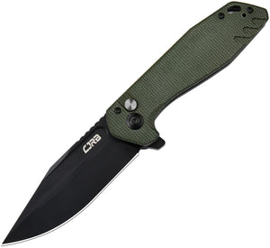 CJRB Riff Button Lock Green Micarta Folding Black AR-RPM9 Pocket Knife 1928BMGN