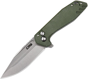 CJRB Riff Button Lock Green Micarta Folding AR-RPM9 Drop Pt Pocket Knife 1928MGN