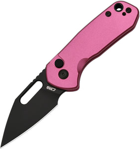 CJRB Mini Pyrite Button Lock Pink Aluminium Folding Black AR-RPM9 Pocket Knife 1933BPK