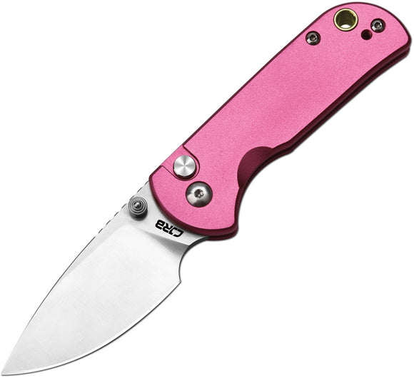CJRB Mica Button Lock Pink Aluminium Folding AR-RPM9 Drop Pt Pocket Knife 1934PK