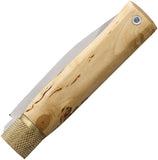 JOSE DA CRUZ Large Ring Lock Birch Wood Folding Clip Point Pocket Knife IM85020