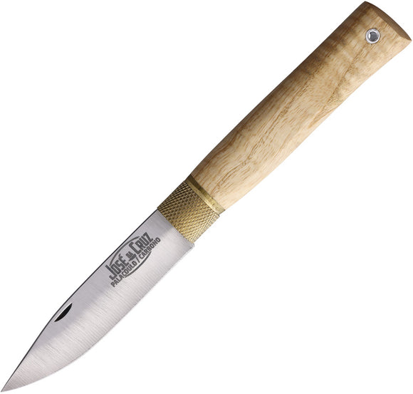 JOSE DA CRUZ Large Ring Lock Ash Wood Folding Clip Point Pocket Knife M80001