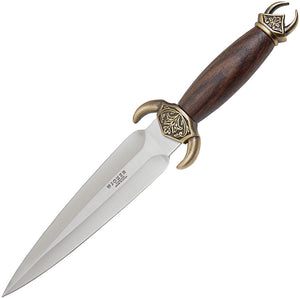 Joker Vikingo Brass Bubinga Wood 420 Steel Fixed Blade Knife with Sheath