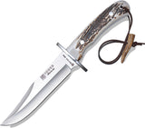 Joker Bowie Stag 1.4116 Stainless Clip Pt Fixed Blade Knife w/ Belt Sheath CC96