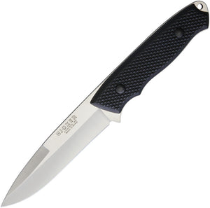 Joker 9.25" Black Checkered 440 Steel Fixed Blade Knife w/ Belt Sheath RCF03