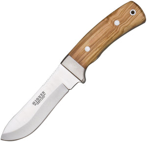 Joker 9.25" Olive Wood Vanadium Steel Fixed Blade Knife w/ Sheath RCO49