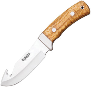 Joker Guthook Skinner Olive Wood Steel Fixed Blade Knife w/ Belt Sheath RCO55