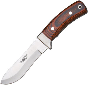 Joker 9.25" Pakkawood Vanadium Steel Fixed Blade Knife w/ Belt Sheath RCR49