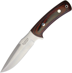 Joker 10" pakkawood handle vanadium steel fixed blade knife with belt sheath